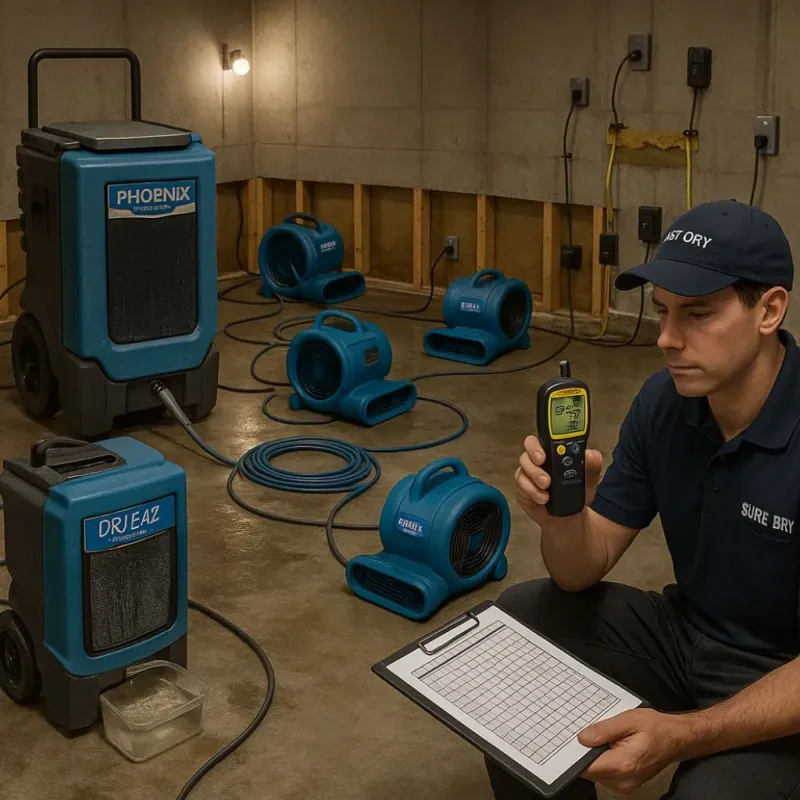 Structural Drying and Dehumidification process in Sullivan, MO